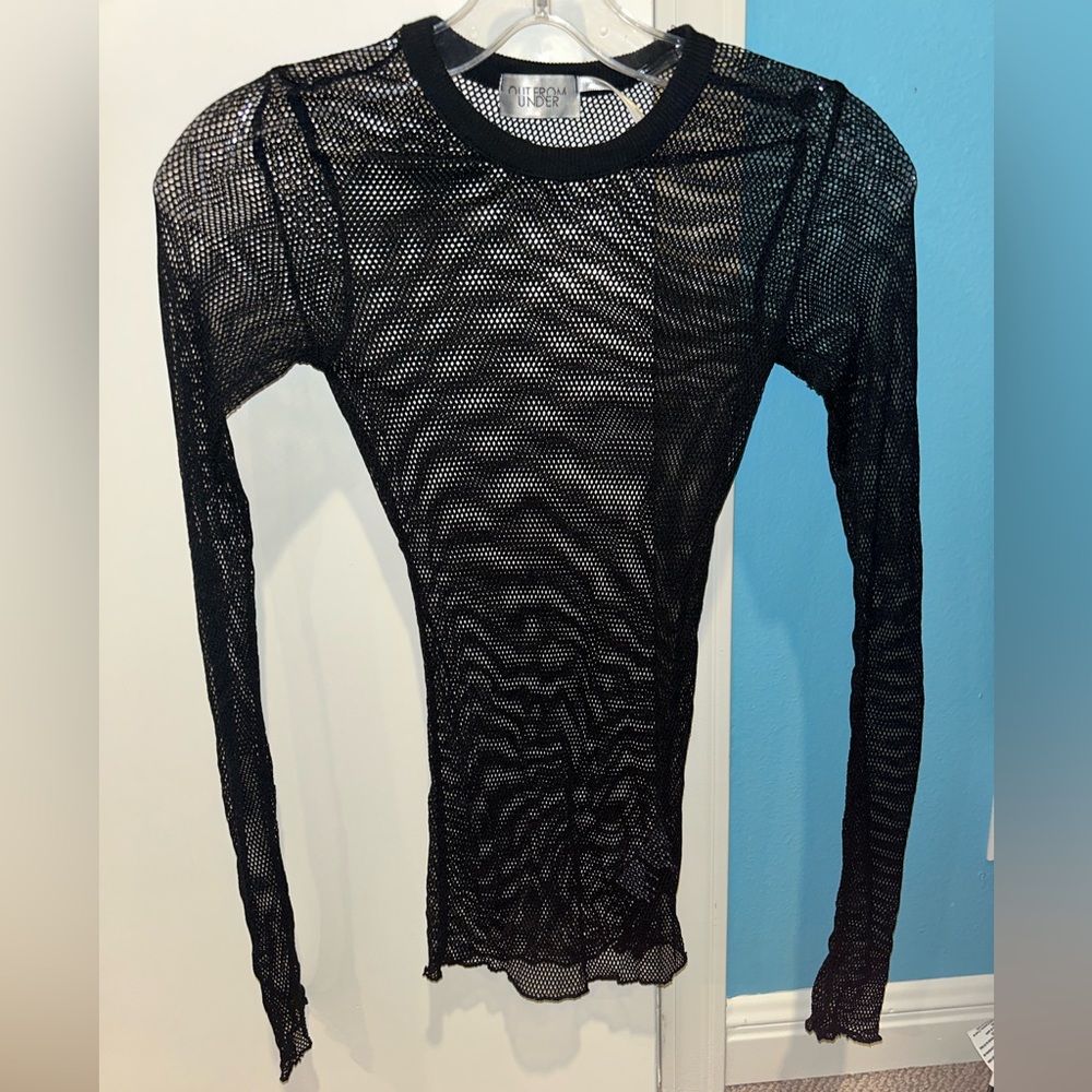Out From Under Long Sleeve Black Fish Net Too